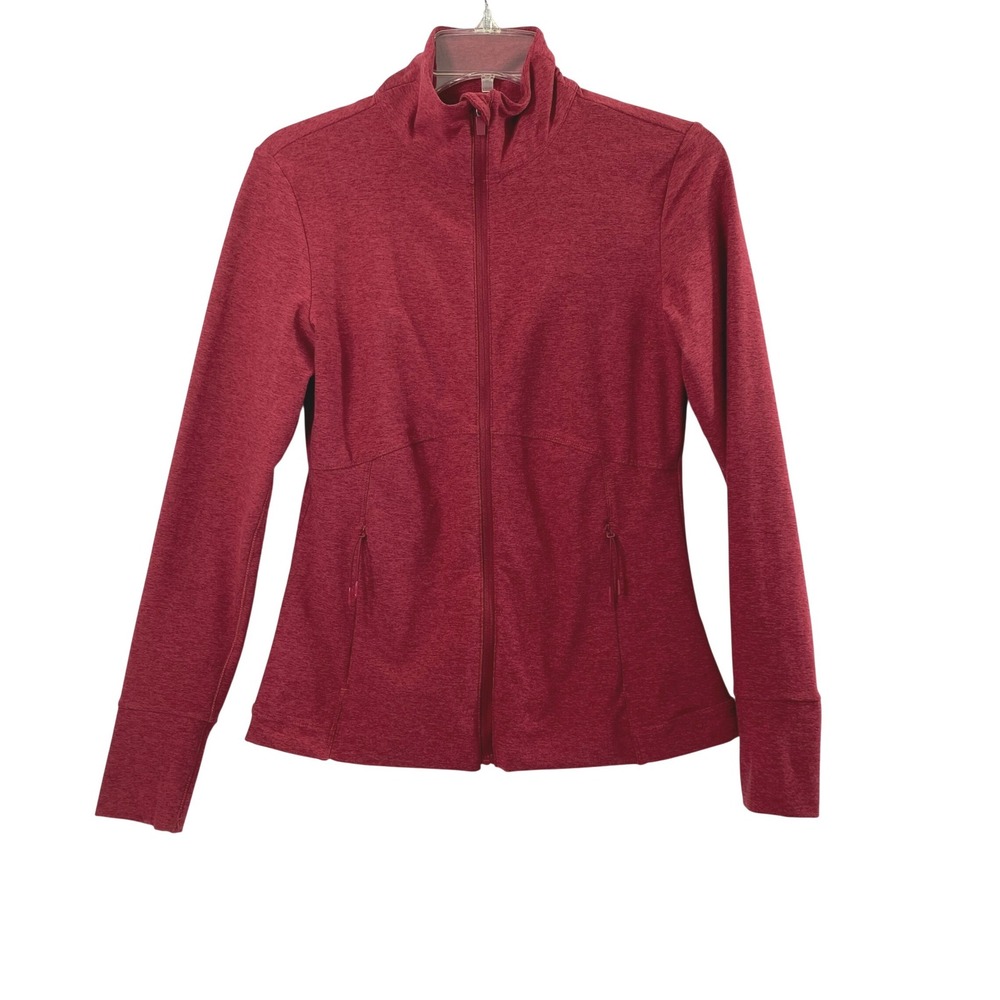 Calia Athletic Yoga Jacket Womens Small Full‎ Zip Heathered Red Running Casual
